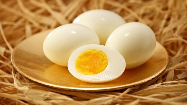 варено јајце за диета со леќата